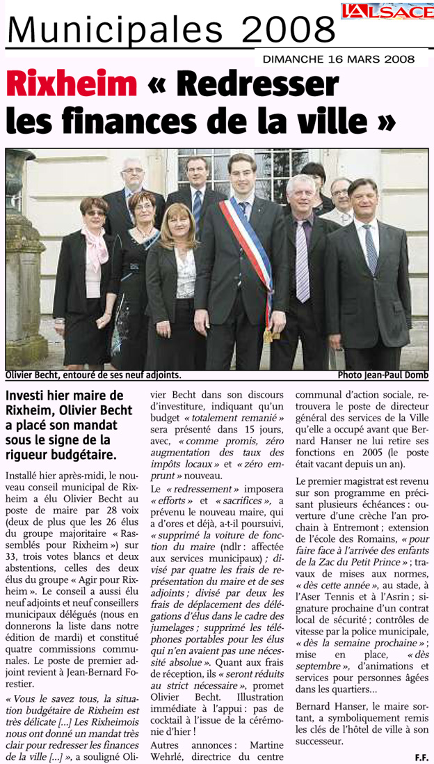 Olivier BECHT et ses 9 adjoints